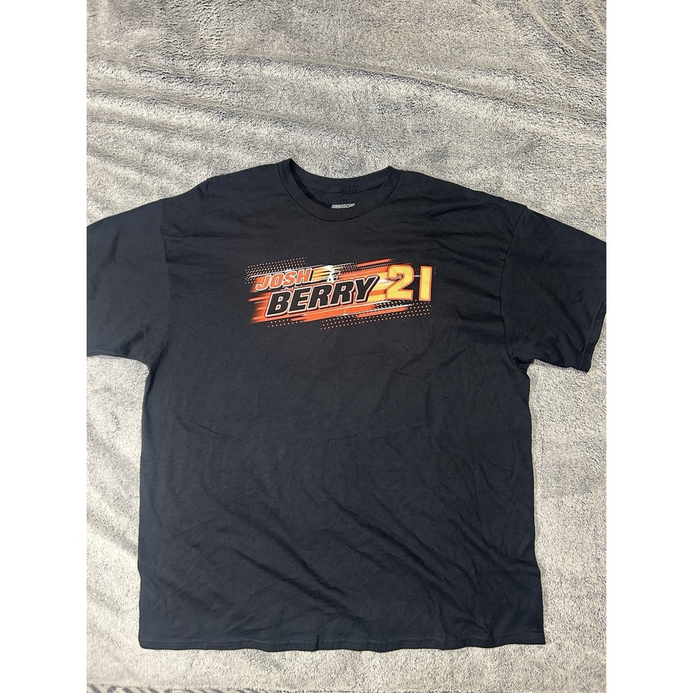 NASCAR Josh Berry #21 Black Racing T-Shirt Size 2XL